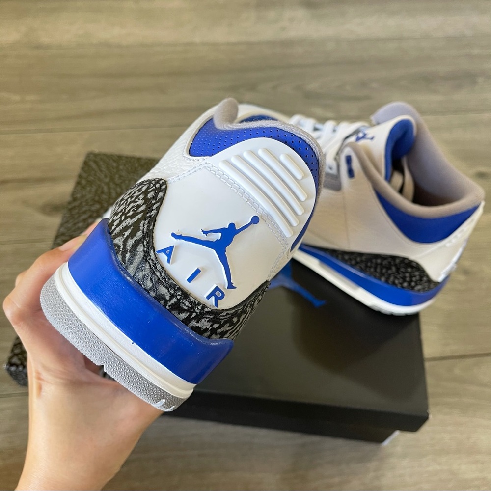 💙Air Jordan 3 Retro Racer Blue Black M8/W9.5💙 - Picture 4 of 9